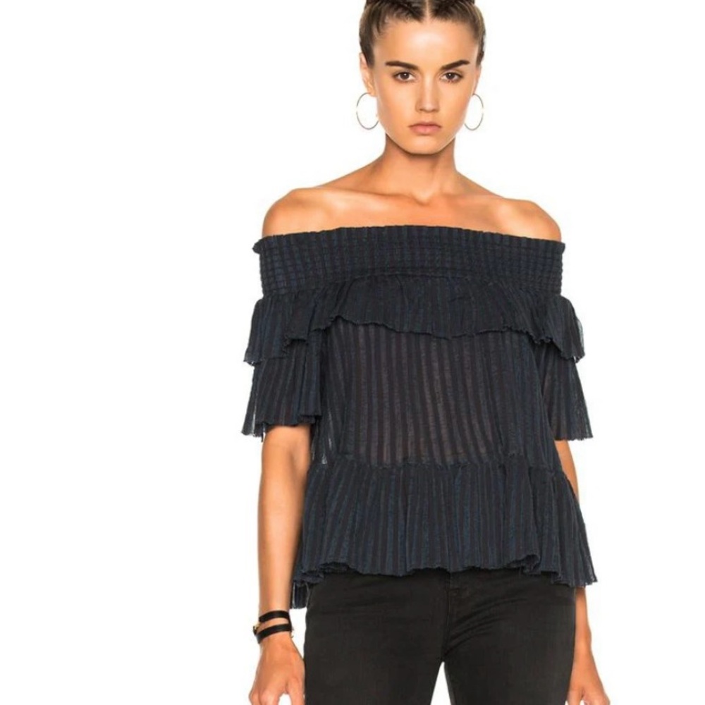 Ulla Johnson Kasia blue top in size US 4, Aus 6-8, blue